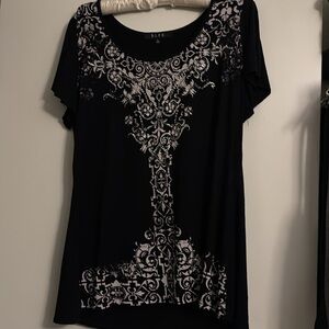Black Sparkly Shortsleeve Top L